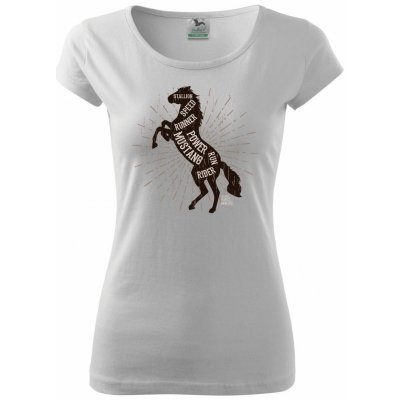 Horse mustang pure dámské triko bílá – Zboží Mobilmania
