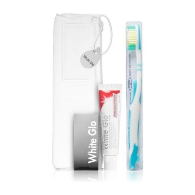 White Glo bělicí zubní pasta 24 g + zubní kartáček soft + cestovní pouzdro dárková sada