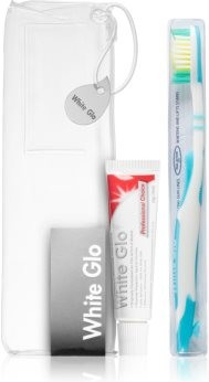 White Glo bělicí zubní pasta 24 g + zubní kartáček soft + cestovní pouzdro dárková sada