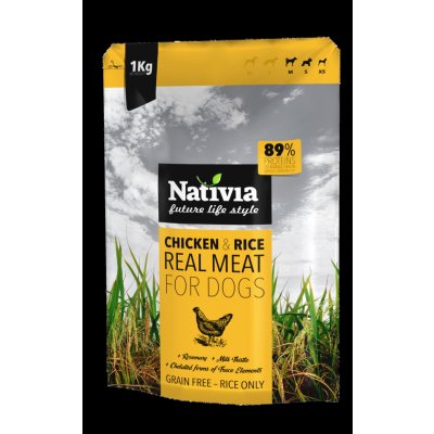 Nativia Real Meat Chicken & rice 1 kg – Zbozi.Blesk.cz