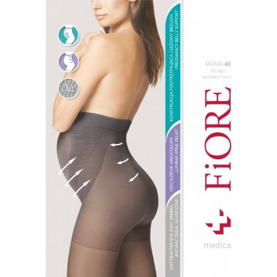 Mana 40 den punčochové kalhoty Fiore black-černé – Zboží Dáma