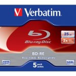 Verbatim BD-RE 25GB 2x, jewel, 5ks (43615) – Zboží Živě