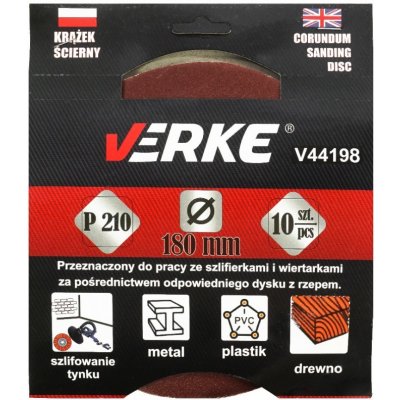 Verke Brusný papír 180mm/ 8 otvorů P210 10ks V44198 – Hledejceny.cz