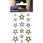Tetovací obtisky zlaté a stříbrné 10 5x6cm hvězdy – Hledejceny.cz
