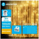 Aigostar B.V. Aigostar LED Venkovní vánoční řetěz 100xLED 8 funkcí 3xAA 4x1m IP44 teplá bílá AI1352 – Hledejceny.cz