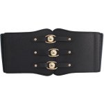 Dámský kožený široký korzetový pásek Vugrin Černý – Zboží Dáma