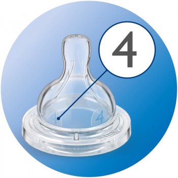 Philips Avent dudlík na kojeneckou láhev airflex 4 otvory transparentní 2 ks