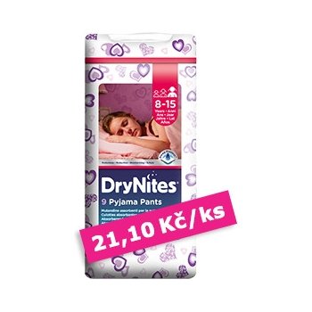 Huggies Dry nites absorpční kalhotky 8-15 let/girls/27-57 kg 9 ks