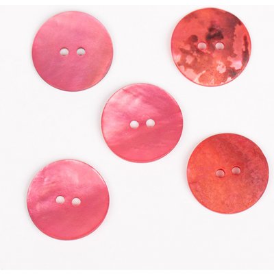 Kulatý knoflík Drops Ø 20 mm perleťový červený