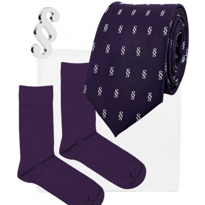 Bubibubi kravatová sada s paragrafy fialová – Zboží Dáma