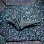 StehlikDesign brož Origami Jeřáb černý 0103 – Zboží Mobilmania