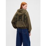 GAP mikina s kapucí Logo Cropped zelená – Zboží Dáma