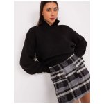 Basic kostkovaná mini sukně s kapsami lk-sd-508389.06p dark grey – Zboží Dáma