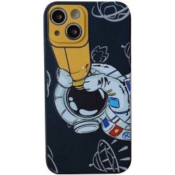 Pouzdro AppleKing z měkkého plastu astronaut ve vesmíru iPhone 12 Pro - černé