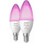 Philips Hue White and Color Ambiance Bluetooth LED žárovka E14 set 2ks 8719514356719 2x4W 2x470lm 2000-6500K RGB – Zboží Živě