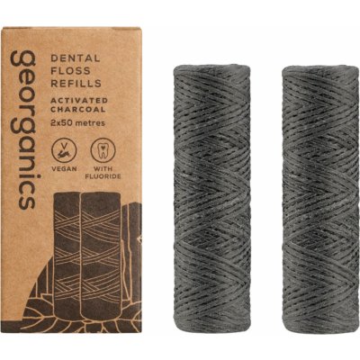 georganics Dental Floss Activated Charcoal 100 ml náplň – Zboží Dáma