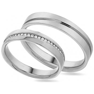 iZlato Forever prsteny z bílého zlata s rytinou a diamanty IZOBBR001-4A – Zboží Mobilmania