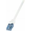 síťový kabel Logilink CP3021U Patch, U/UTP, 6a, licna, CCA, PVC, 500mm, bílý