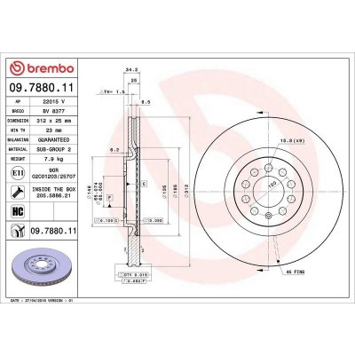 Brzdový kotouč BREMBO 09.7880.11 – Zbozi.Blesk.cz