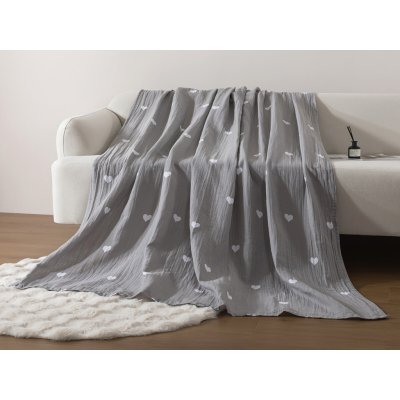 Xpose Mušelín deka SRDCOVKA Premium šedá 140x200 – Hledejceny.cz
