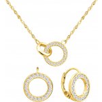 Moonlit Pozlacená stříbrná sada náušnice a náhrdelník se zirkonovými kroužky FD_350 – Hledejceny.cz