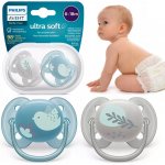 Avent silikon šidítko Philips Ultrasoft modrá/šedá 2 ks – Zboží Dáma