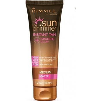 Rimmel Sun Shimmer Instant Tan + Gradual Glow samoopalovací gel Medium Matte 125 ml