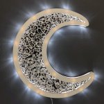 AMADEA Dřevěná svítící dekorace měsíc s LED osvětlením 29 cm – Hledejceny.cz