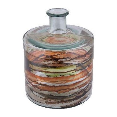 Váza MYSTERY, pr.20,5x26cm|5L, čirá/hnědá-pruhy|Vidrios San Miguel|Recycled Glass – Hledejceny.cz