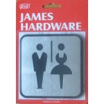 Piktogram "WC" (dámy/páni) čtverec 95x95mm nerez – Sleviste.cz