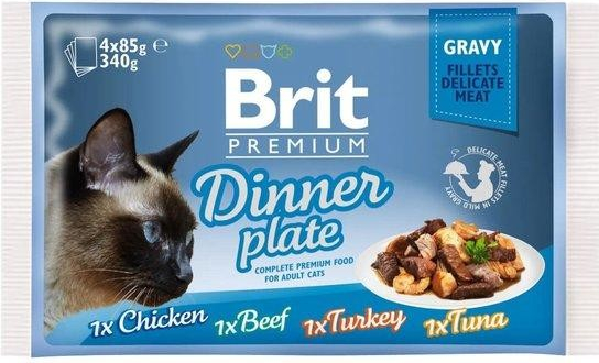 Brit Premium Cat Pouches Dinner Plate 4 x 100 g