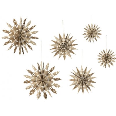 Bloomingville Papírová ozdoba Star Ornament set 6 ks hnědá barva papír – Hledejceny.cz