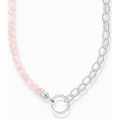 THOMAS SABO náhrdelník na charm Rose quartz and chain link KE2188-034-9