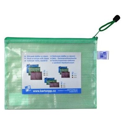 Obálka síťovaná A5 se zipem, zelená – Zboží Živě