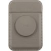 Pouzdro a kryt na mobilní telefon UNIQ FLIXA MagSafe stojánek s gripem a se sloty pro platební kartu šedé