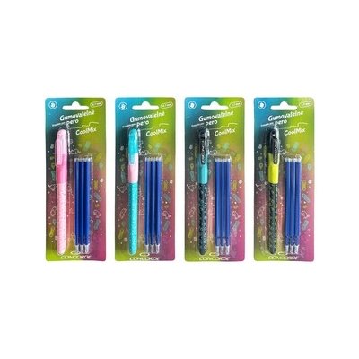 Gumovatelné pero CONCORDE CoolMix, modrá náplň, 0,7mm, 3ks náplně – Zboží Mobilmania