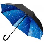 Falcone Raindrops deštník maxi s motivem kapek černo modrý – Zboží Mobilmania