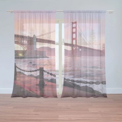 Sablio Záclony Golden Gate: 2ks 150x250cm – Hledejceny.cz