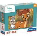 CLEMENTONI Obrázkové kostky Disney klasické pohádky, 12 kostek – Hledejceny.cz