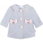 Baby Nellys dětský bavlněný kabátek s mašličkami šedý – Zbozi.Blesk.cz