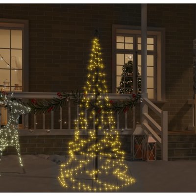 vidaXL Vánoční stromek na stožár 200 ch LED diod 180 cm Teplá bílá – Hledejceny.cz
