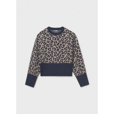 Mayoral svetr se zvířecím motivem Leopard modrý – Zboží Dáma