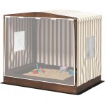 Aiyaplay Pískoviště se stříškou a síťovanými dvířky 142x101,5x131cm hnědé – Zboží Dáma