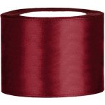 PartyDeco Stuha saténová bordová 50 mm x 25 m - bordo saténové široké dekorační stuhy 5 cm x 25 m na svatební aranžmá, mašle, dekorace – Sleviste.cz