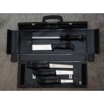 Souprava 4ks nožů s brouskem + kufřík ČERNÁ – Zboží Mobilmania