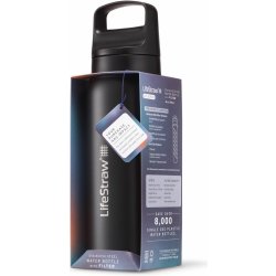 LifeStraw Go 2.0 Stainless Steel Water Filter Bottle 1L Black LGV41SBKWW