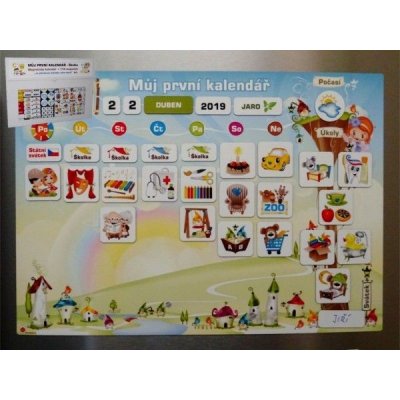 Kalendář magnetický Školka 114ks magnetek v kartonu 45x32x1cm – Zboží Dáma