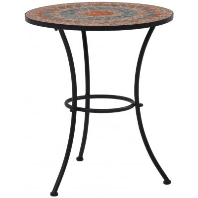 vidaXL Mosaic Bistro Table Oranžová / Šedá 60 cm Keramika