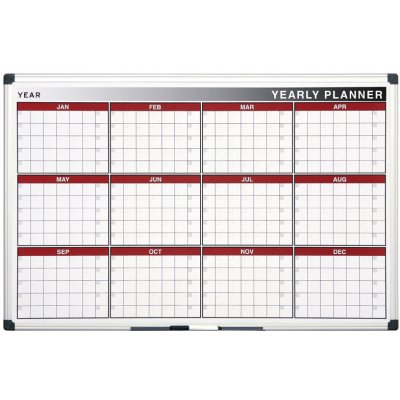 Bi-Office Roční plánovací tabule, magnetická, dny/měsíce, 900 x 600 mm – Sleviste.cz