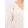 Dámský svetr a pulovr Pletený svetr s výstřihem do V béžový